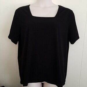 2 plus size tops - Style & Co LS black v-neck and d&co SS black square neck